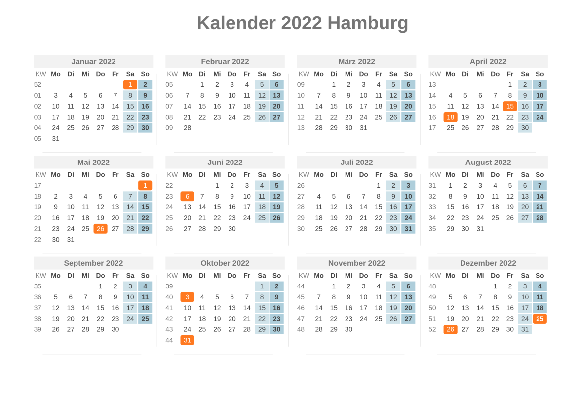 Kalender 2022 Hamburg Mit Feiertagen Zum Ausdrucken