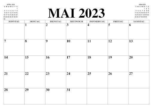 Mai 2023 Kalender Mit Notizen