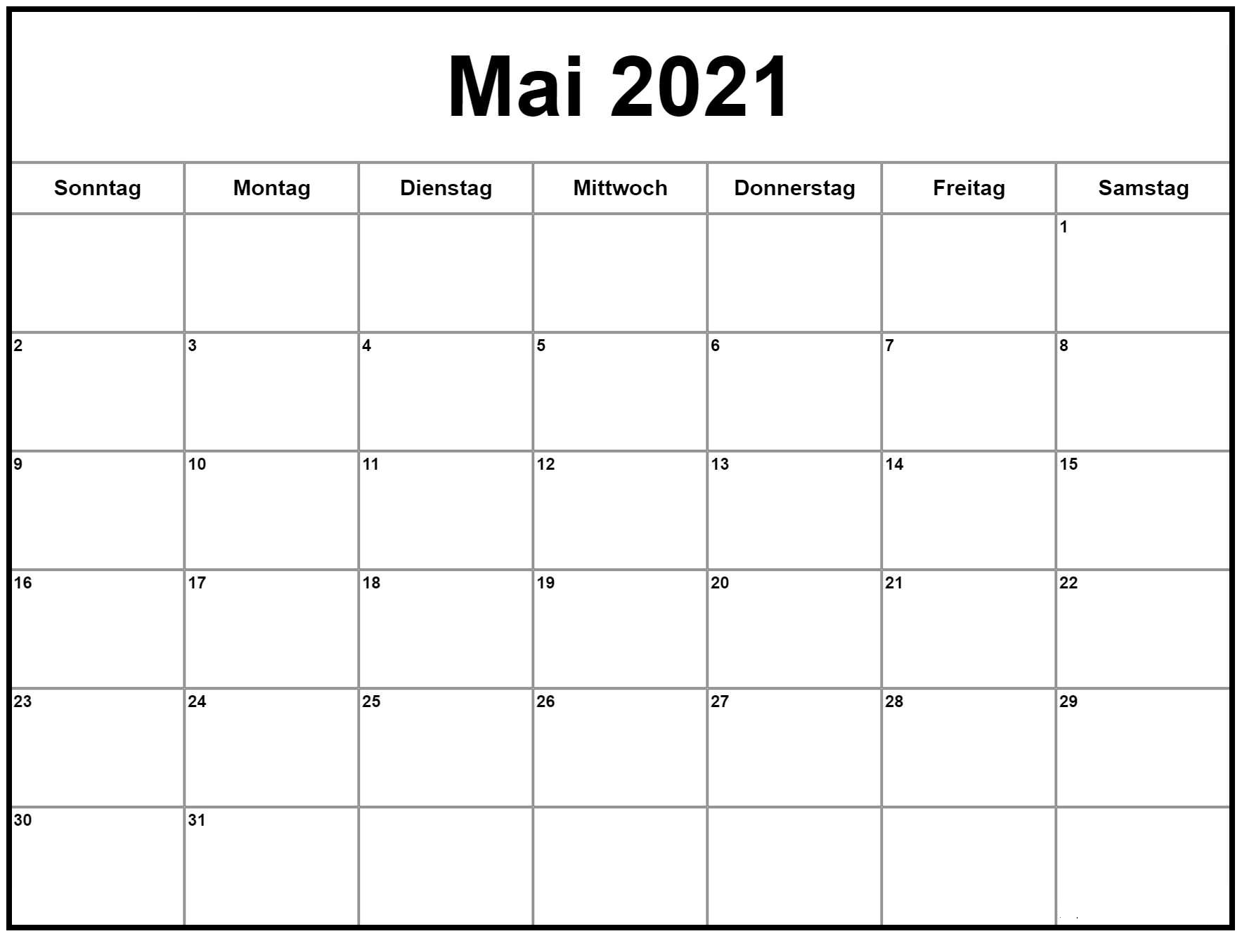 Mai Kalender 2021