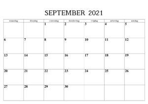 Kalender 2021 September Zum Ausdrucken