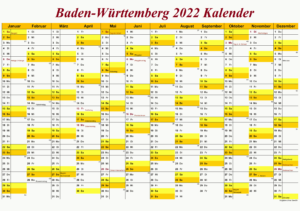 Baden-Württemberg 2022 Kalender Zum Ausdrucken