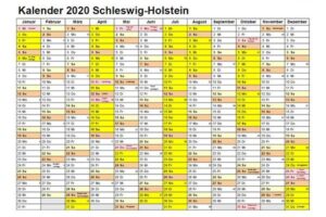 Feiertagen 2020 Schleswig-Holstein Kalender