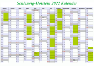 Sommerferien Schleswig-Holstein 2022 Kalender