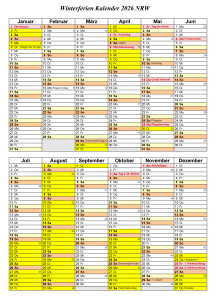 Winterferien Kalender 2026 NRW PDF