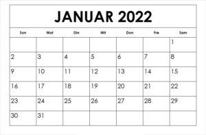 Januar 2022 Feiertags Kalender
