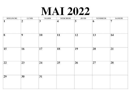 Mai 2022 Kalender