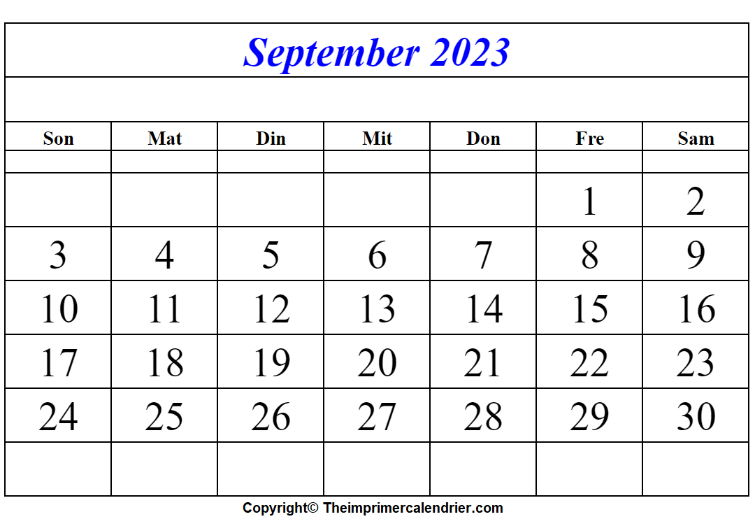 September 2023 Kalender