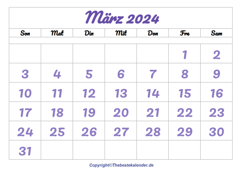 März Kalender 2024 | The Beste Kalender