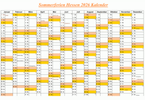 Sommerferien 2026 Hessen Kalender