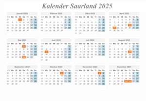 Sommerferien Saarland 2025 Kalender