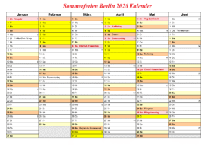 Sommerferien Berlin 2026 Kalender