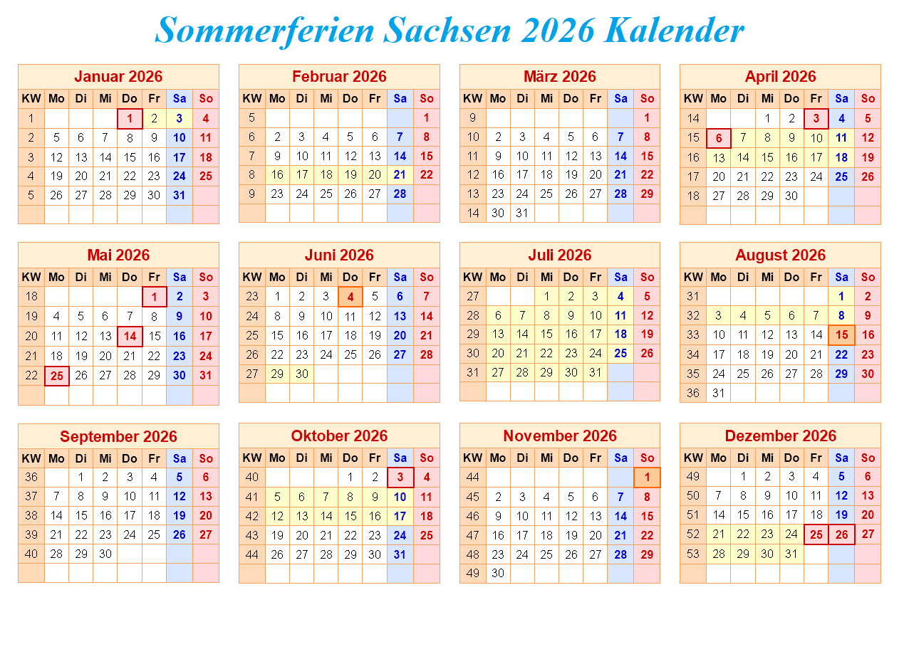 Kalender Saarland 2026 Zum Ausdrucken
