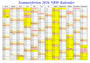 Sommerferien NRW 2026